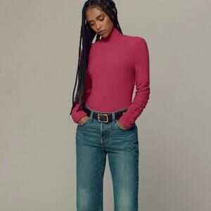 New Anthropologie Ruched Sleeve Turtleneck - Size S MSRP $78